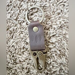 Portland Leather Goods Brown Leather Keychain with Metal Clip